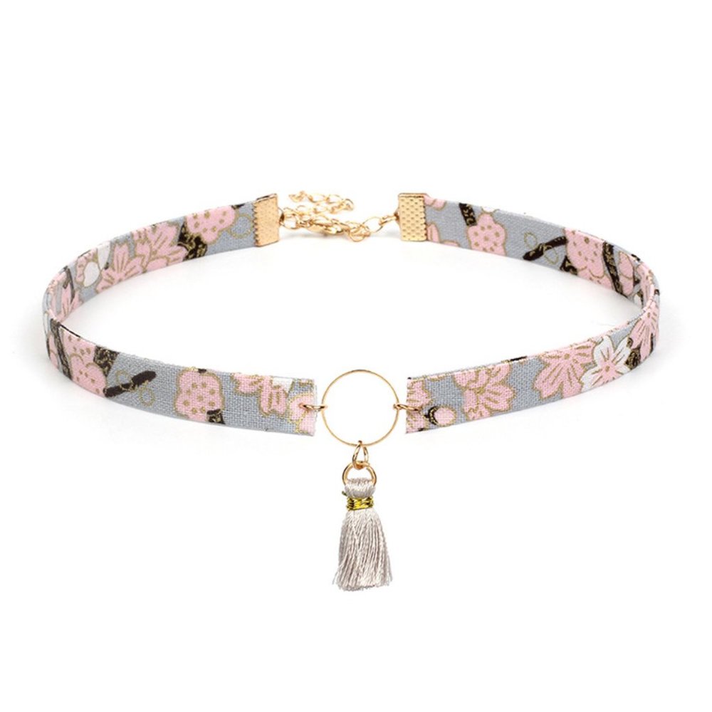 Floral Tassel Choker